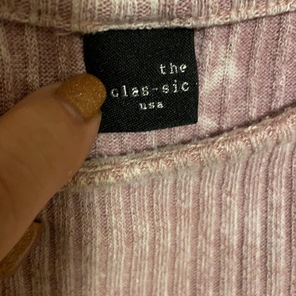 Ribbed Body hugging dress:scoop neck:rose color - Picture 3 of 6